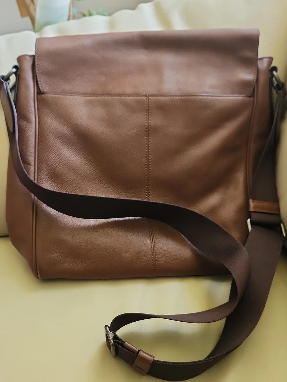 Coach Men's Houston Map Leather Messenger Bag Brown